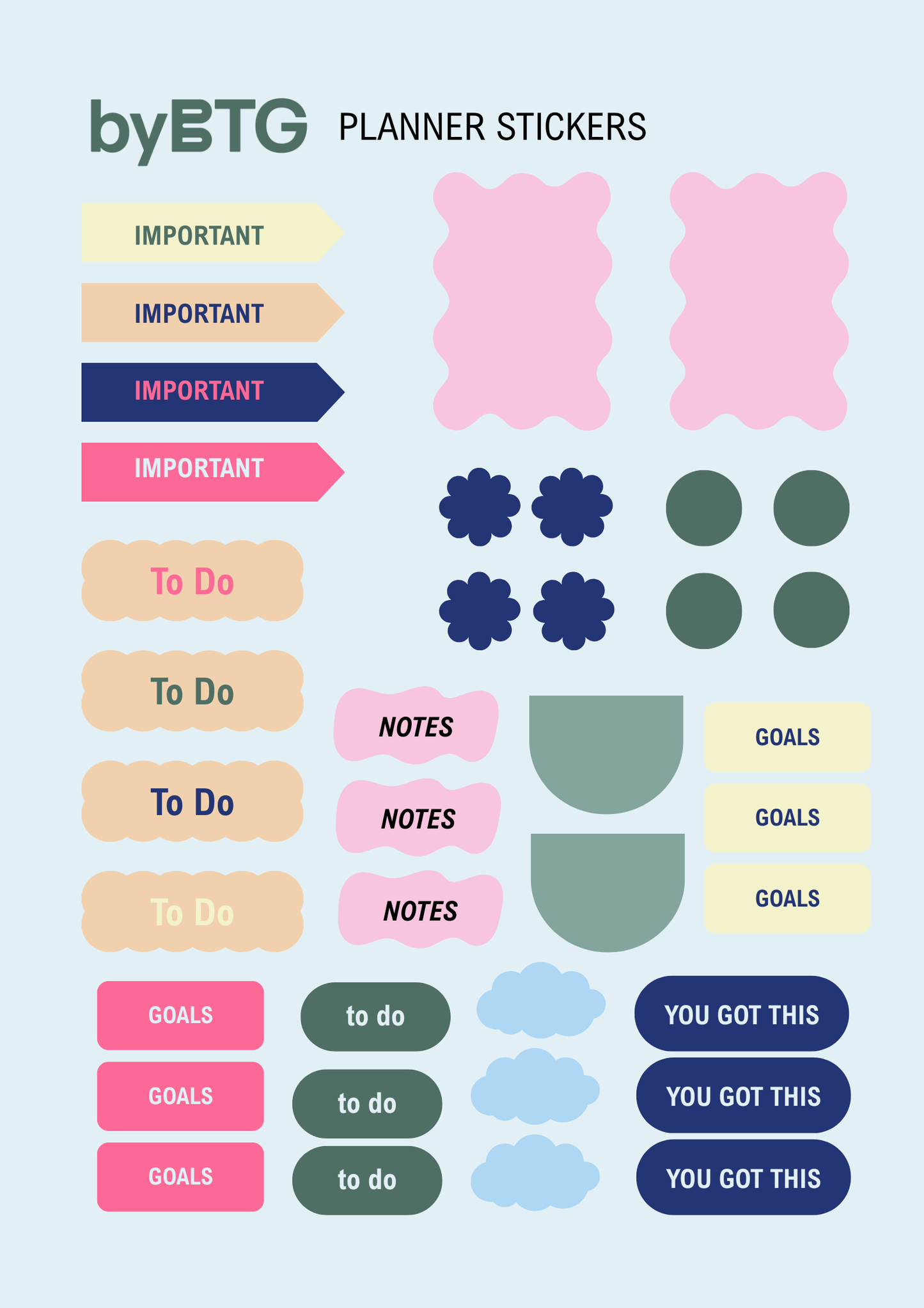 byBTG Planner Stickers